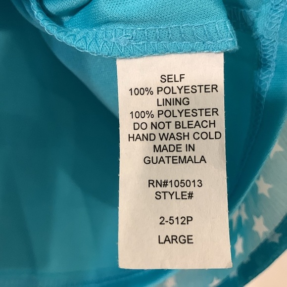 Andree by Unit Teal Star Print Blouse Large EUC - Picture 3 of 5